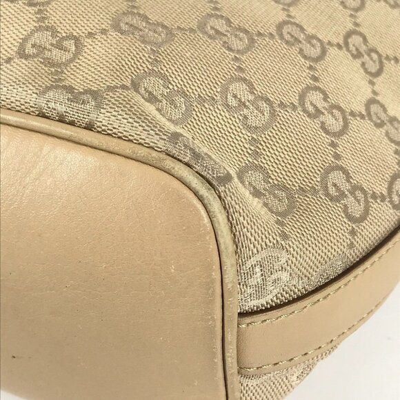 GUCCI 73885 GG logo bucket-shaped Shoulder Bag GGCanvas/Leather Beige - Picture 4 of 15